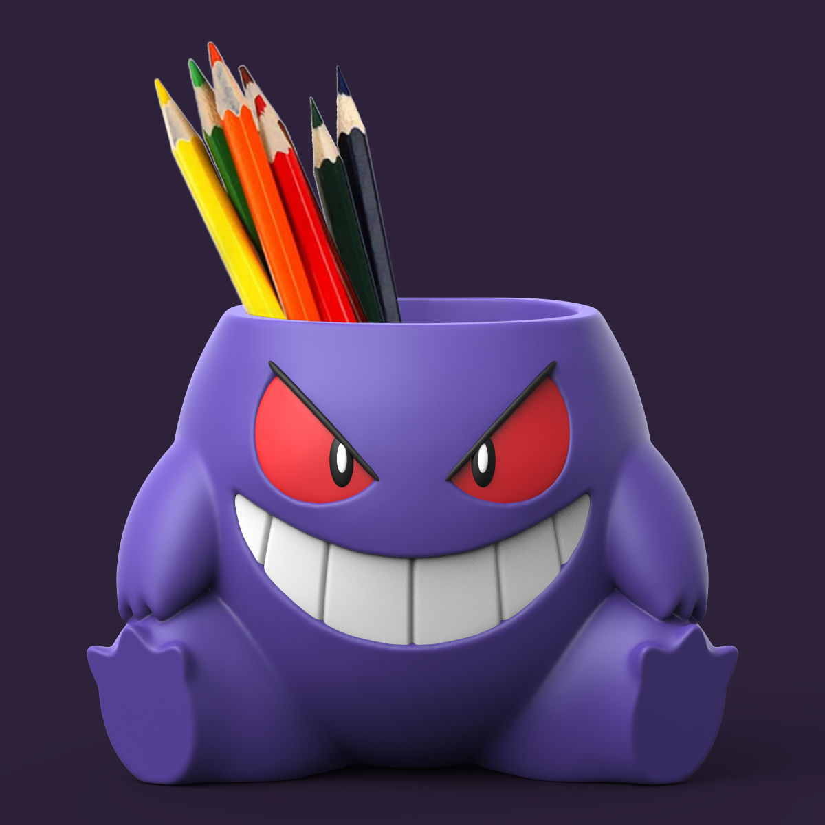 POKEMON - GENGAR PENCIL HOLDER AND PLANTER 3D print model_1