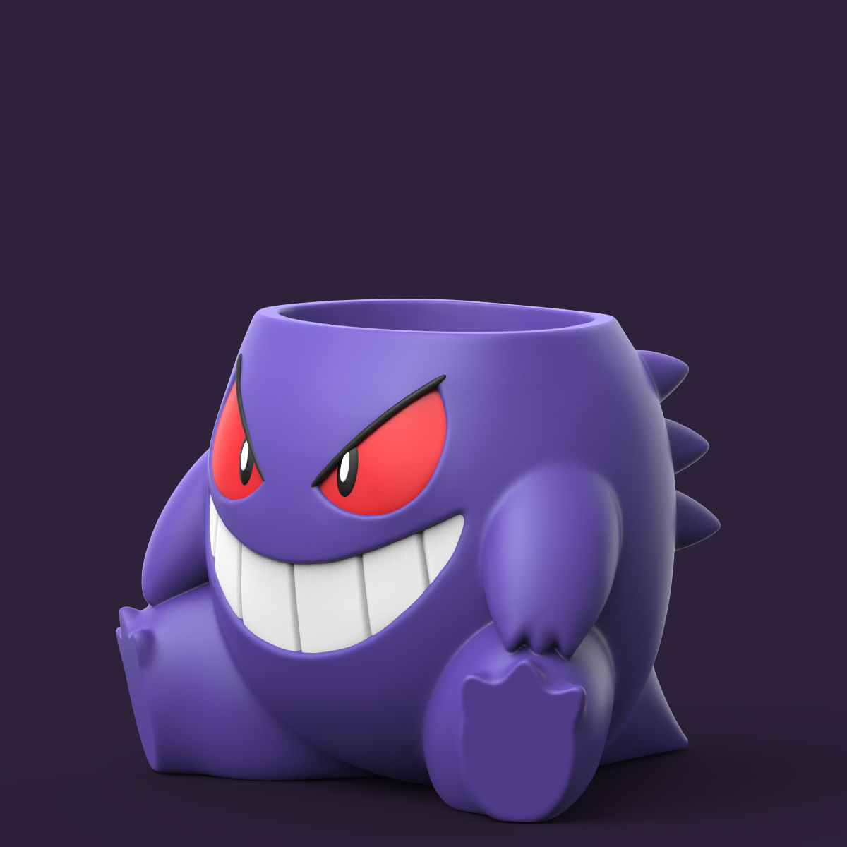 POKEMON - GENGAR PENCIL HOLDER AND PLANTER 3D print model_5