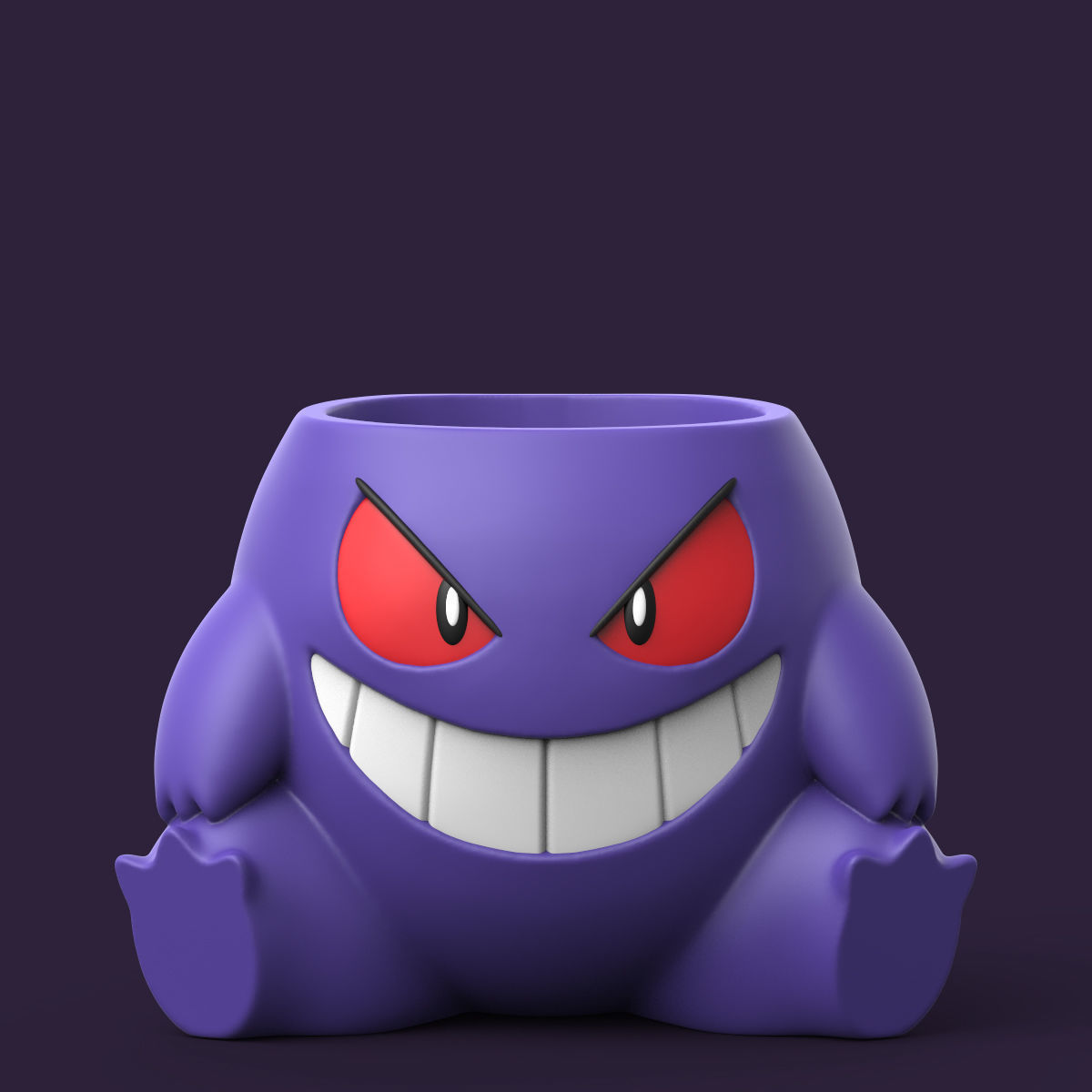 POKEMON - GENGAR PENCIL HOLDER AND PLANTER 3D print model_4