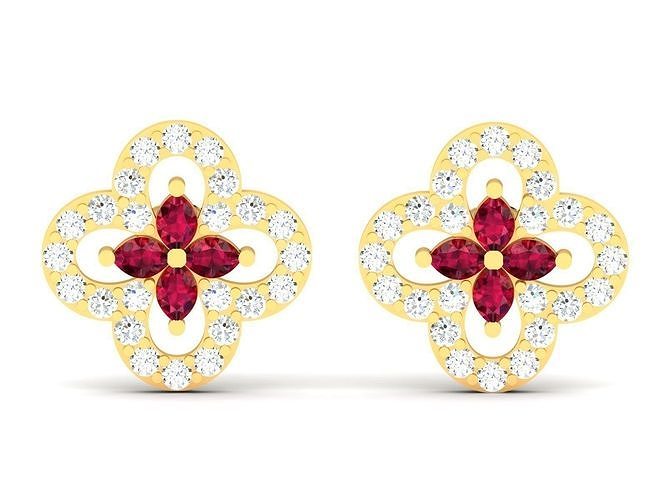 Diamond Earrings 3D print model