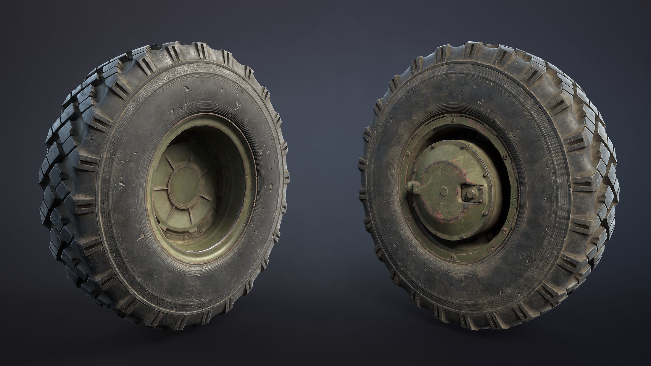 BTR-4 and BTR-3 Wheel Low-poly 3D model_4