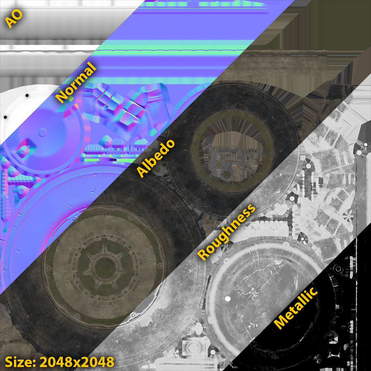 BTR-4 and BTR-3 Wheel Low-poly 3D model_14