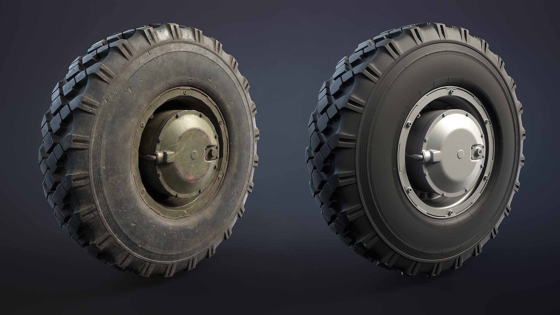 BTR-4 and BTR-3 Wheel Low-poly 3D model_2
