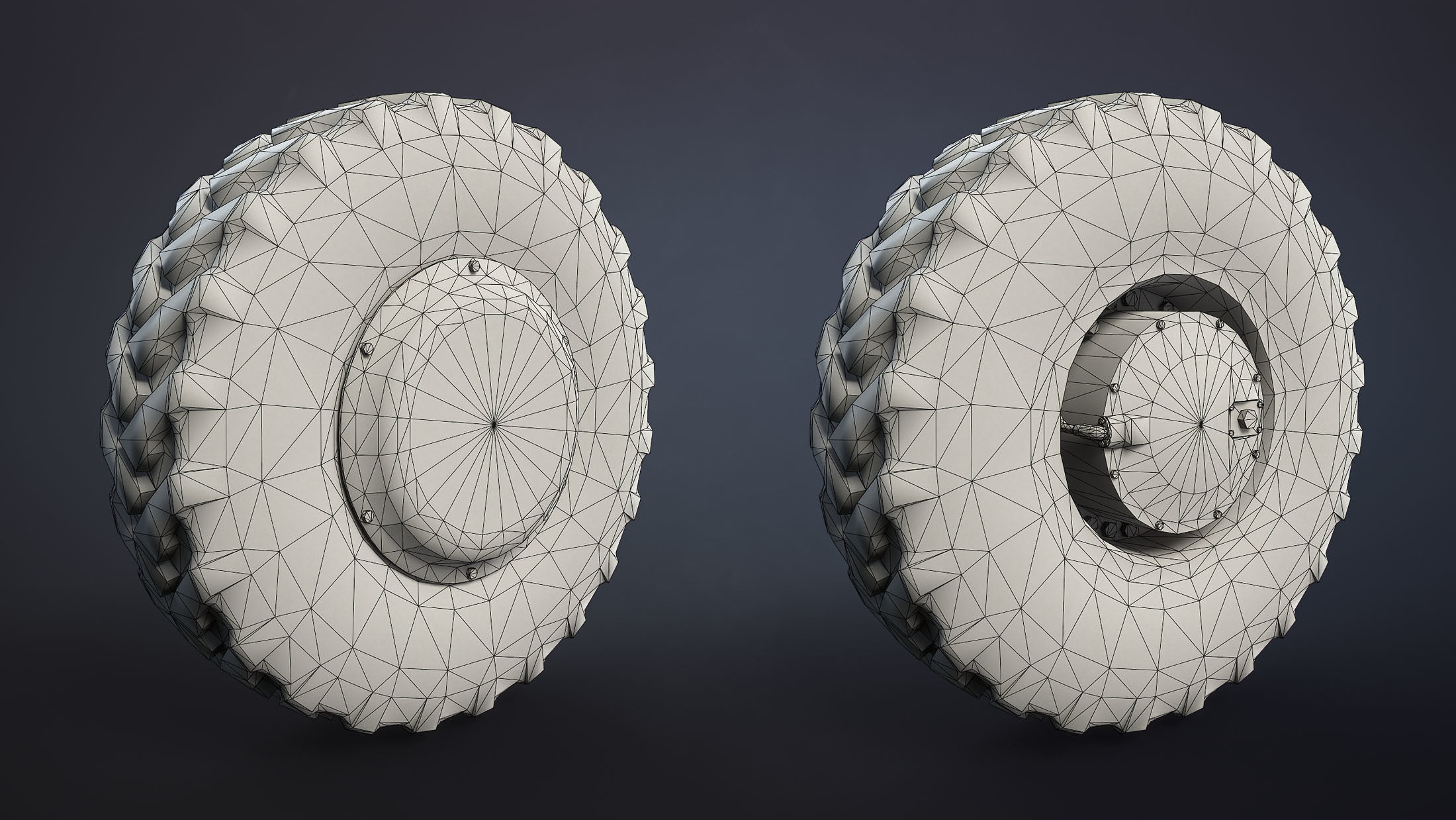 BTR-4 and BTR-3 Wheel Low-poly 3D model_5