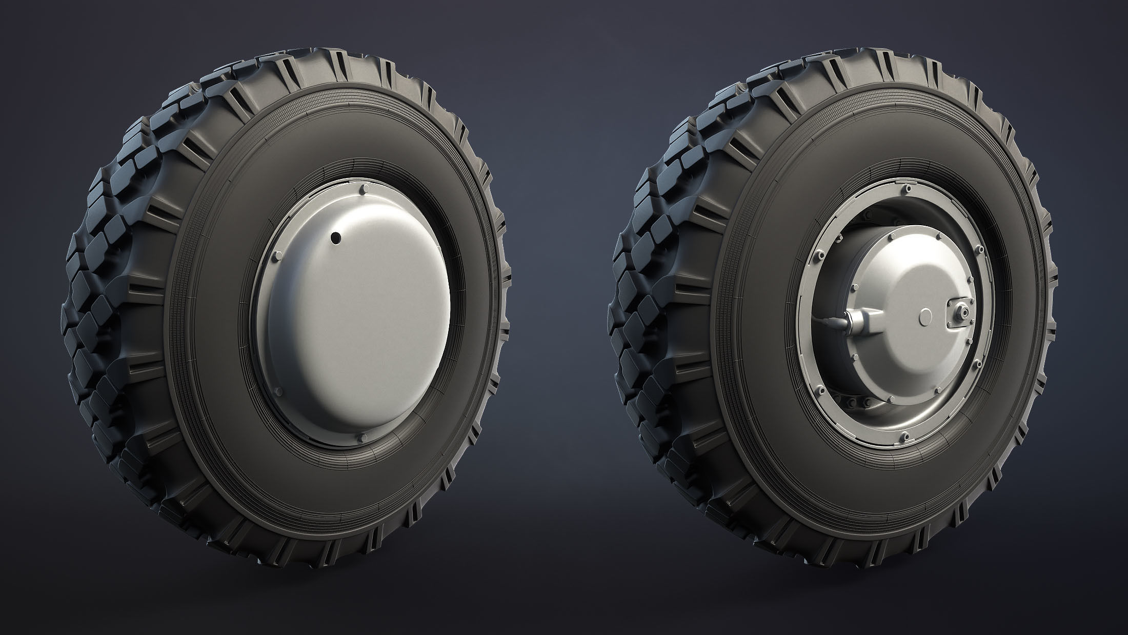 BTR-4 and BTR-3 Wheel Low-poly 3D model_6