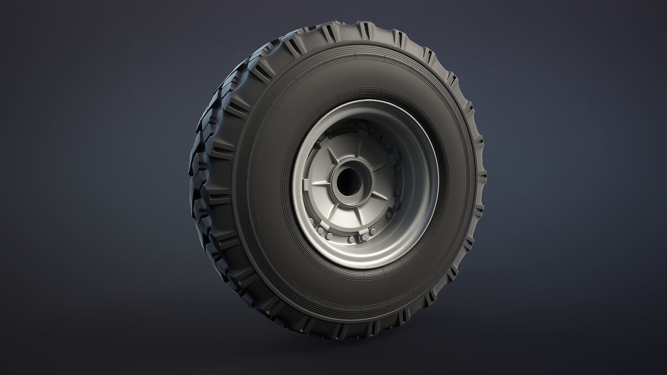 BTR-4 and BTR-3 Wheel Low-poly 3D model_7