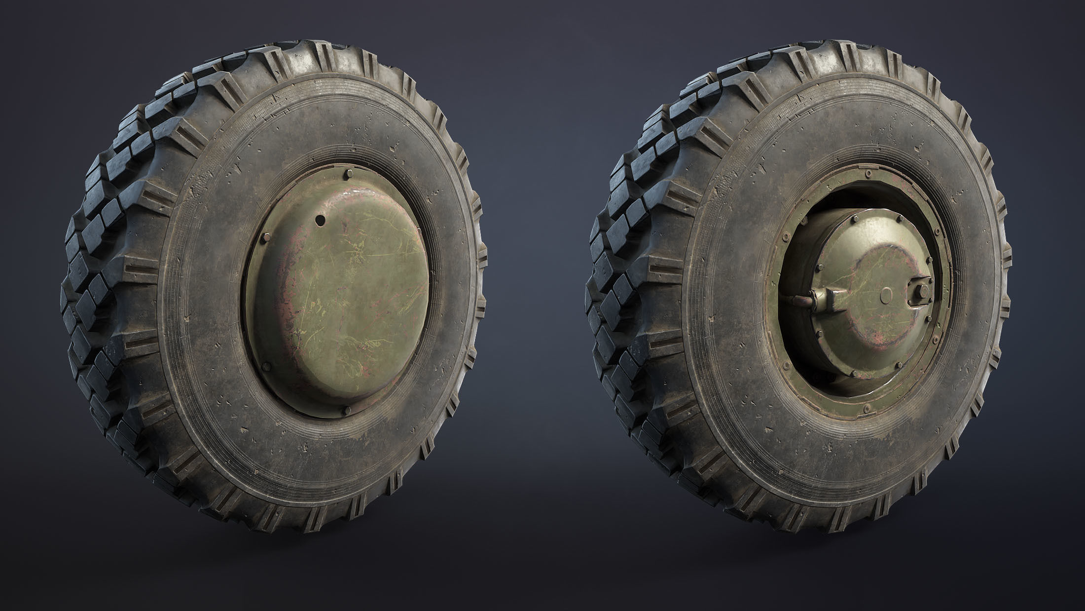 BTR-4 and BTR-3 Wheel Low-poly 3D model_3