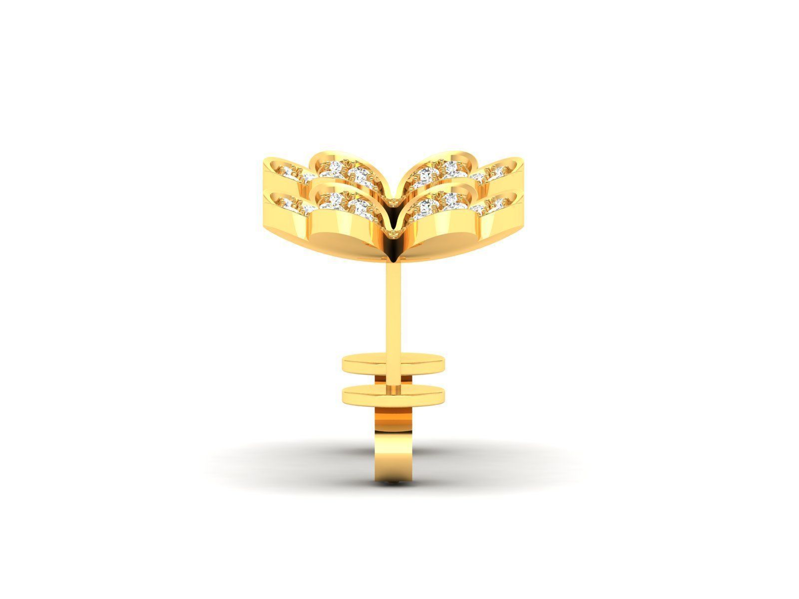 Diamond Heart Earrings 3D print model_9