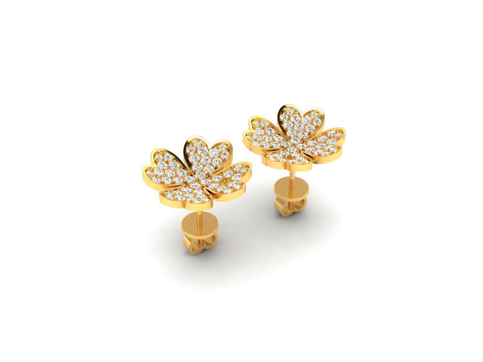 Diamond Heart Earrings 3D print model_1