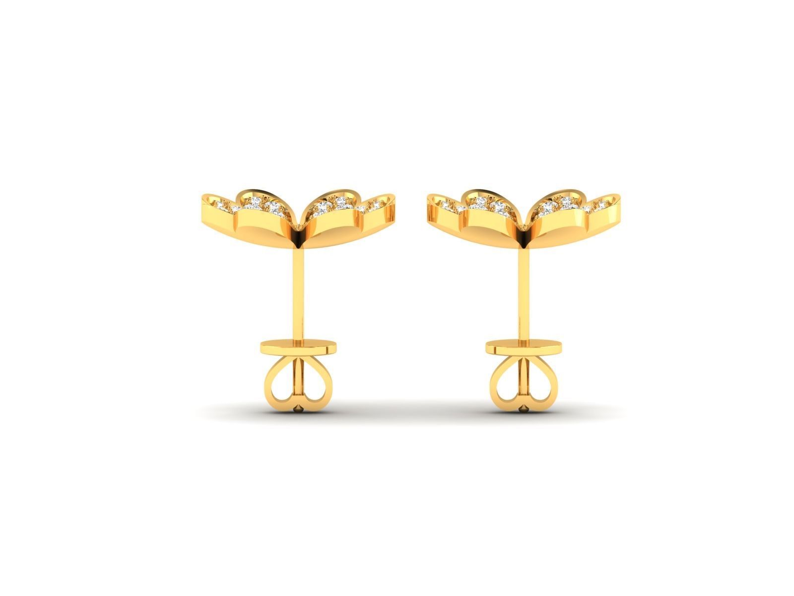 Diamond Heart Earrings 3D print model_6