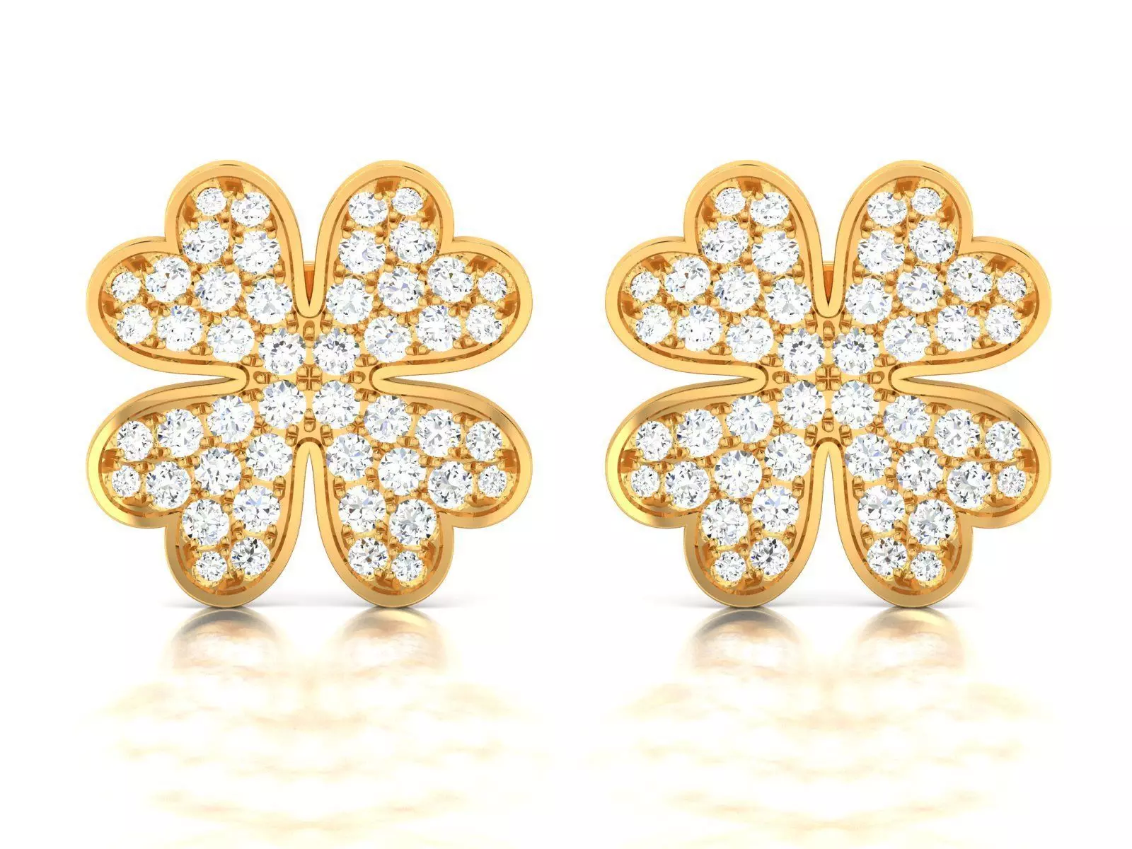 Diamond Heart Earrings 3D print model_0