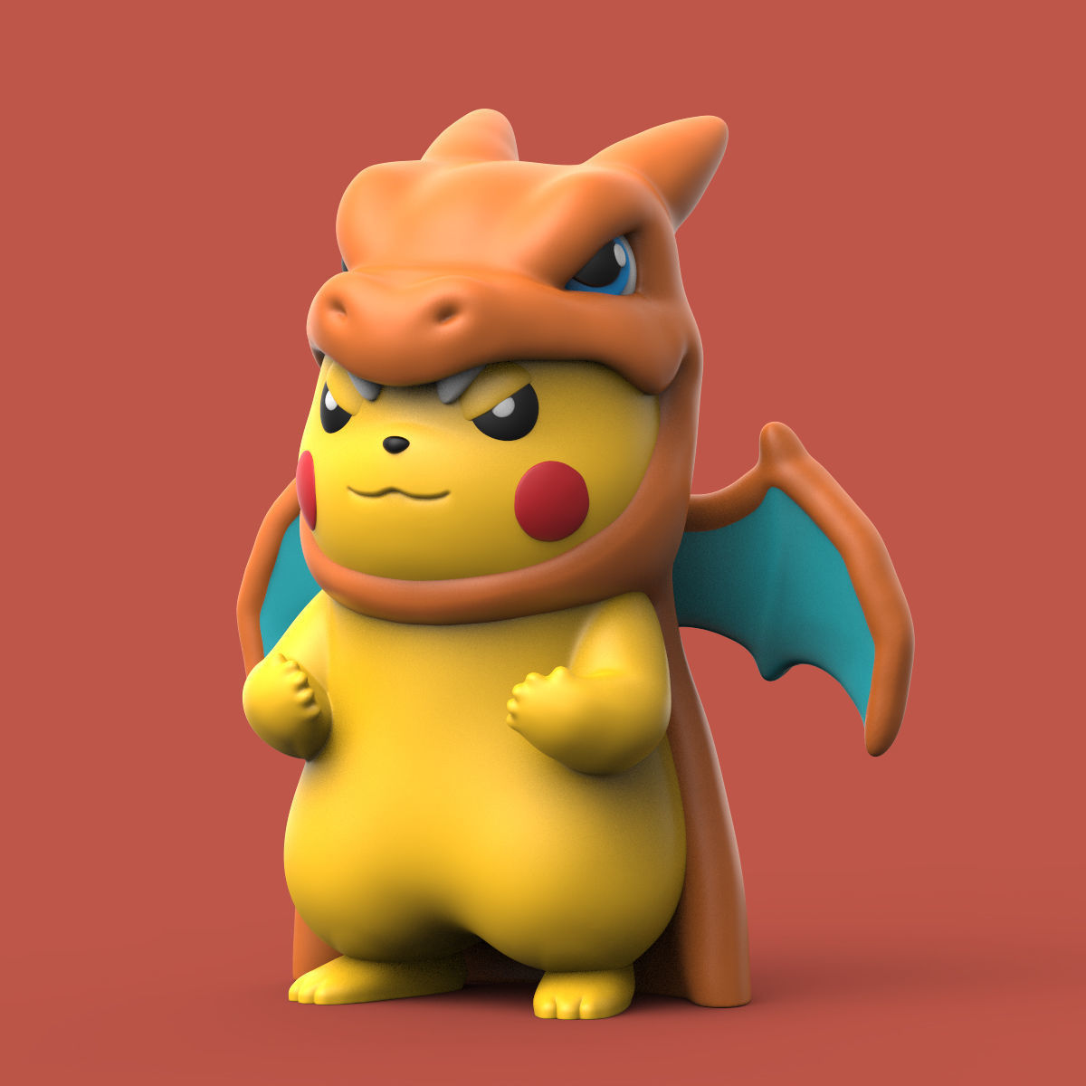 POKEMON - PIKACHU CHARIZARD SKIN 3D print model_1