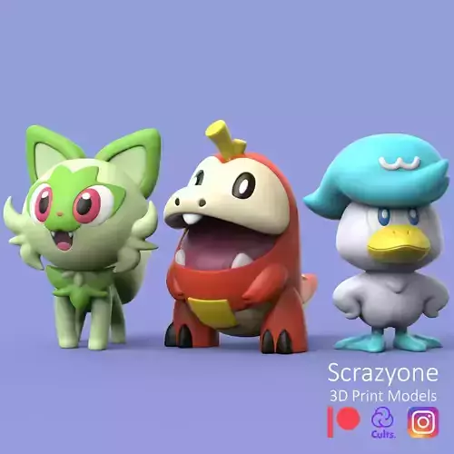 POKEMON - FUECOCO SPRIGATITO QUAXLY 3D print model