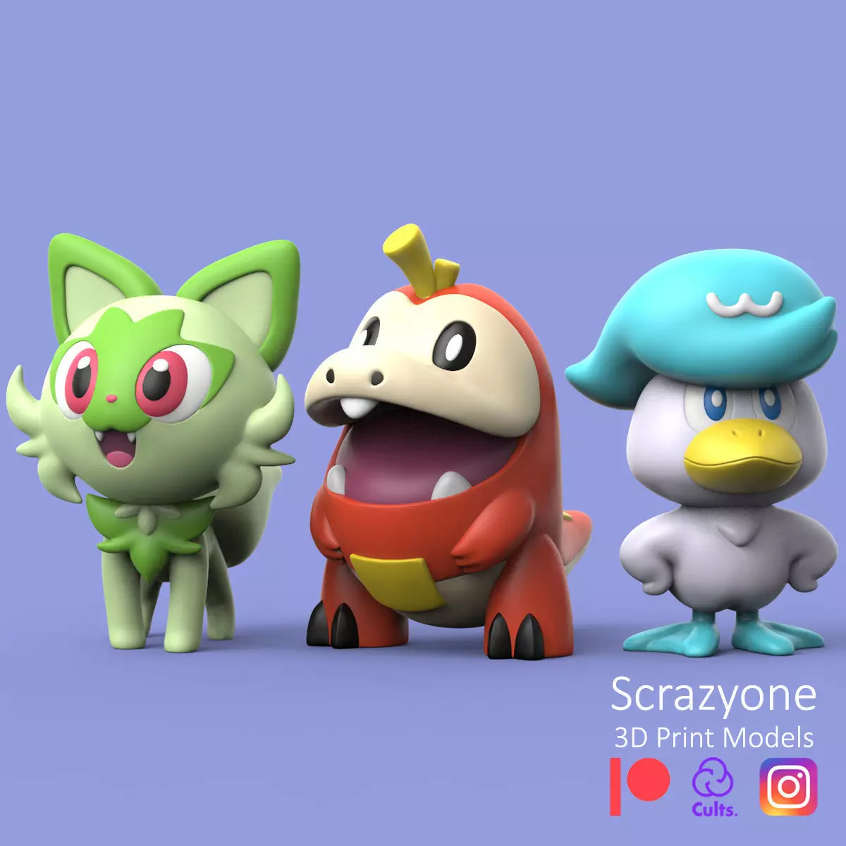 POKEMON - FUECOCO SPRIGATITO QUAXLY 3D print model_0