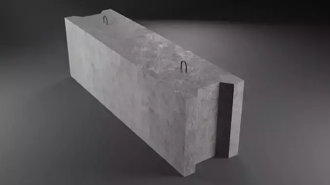 Concerte barrier Low-poly 3D model