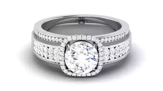 Solitaire Wedding Engagement Halo Ring 3dm STl OBJ FBX Details