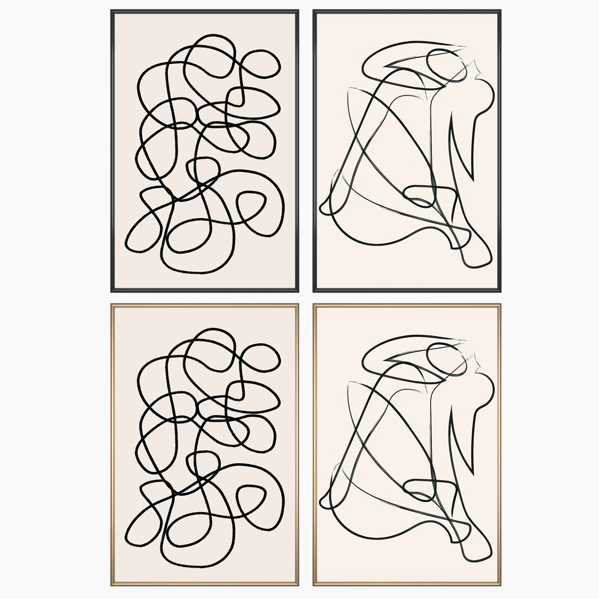 Wall Art Set 3670 3D model_1