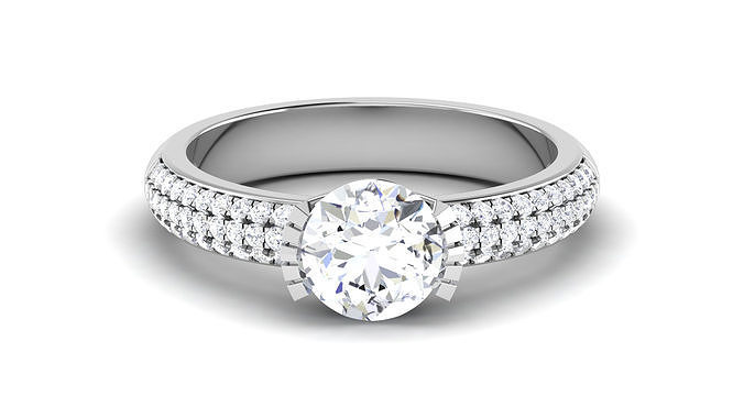 Solitaire Wedding Engagement Ring Bridal Ring 3D print model