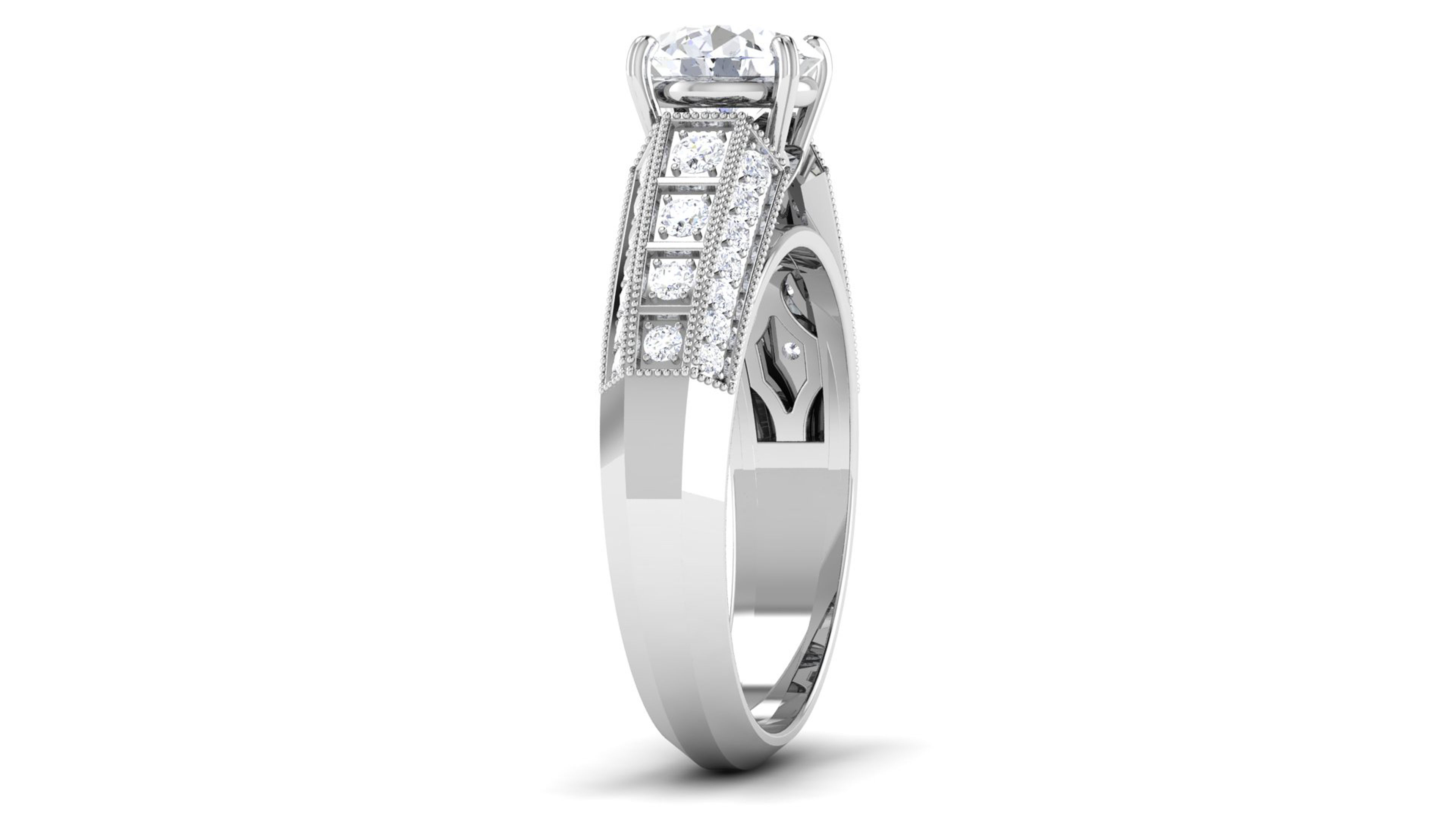 Solitaire Wedding Engagement Ring Bridal Ring 3D print model_3