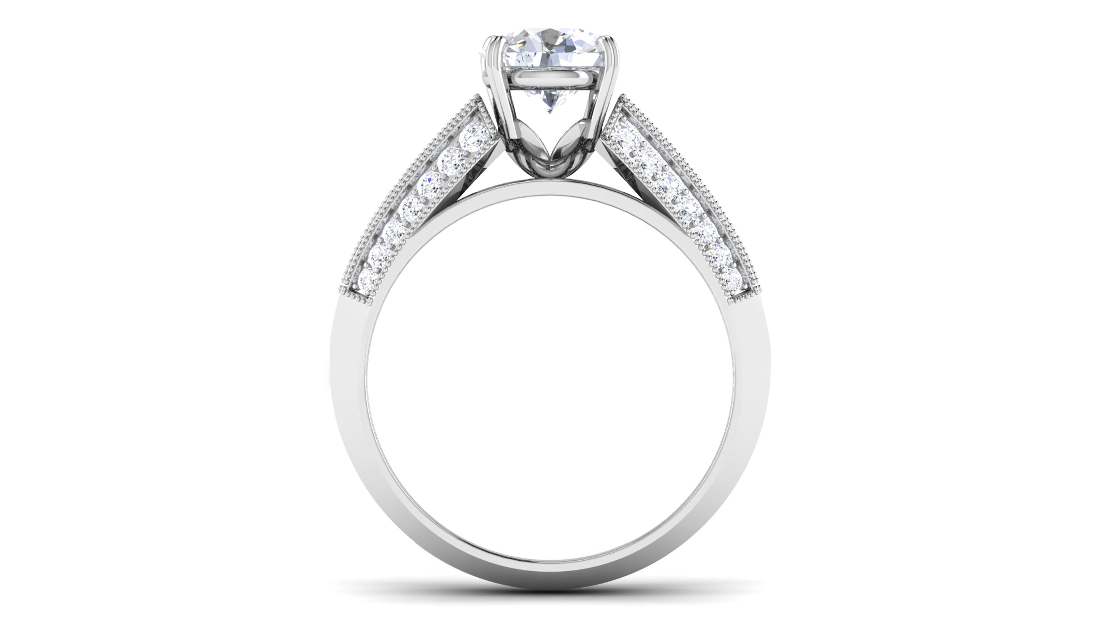 Solitaire Wedding Engagement Ring Bridal Ring 3D print model_1