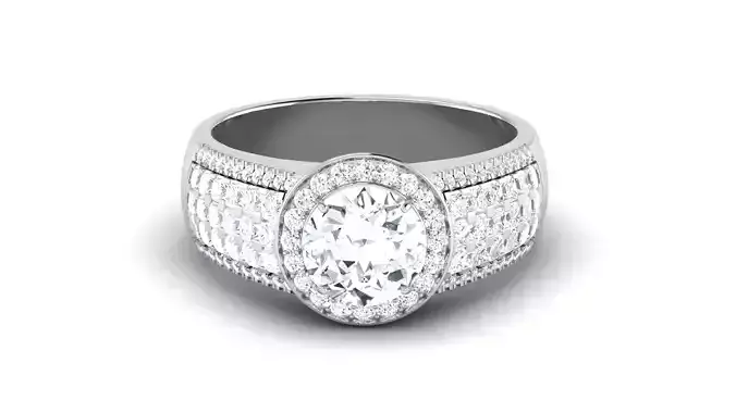 Solitaire Wedding Engagement Halo Ring 3dm STl OBJ FBX Details