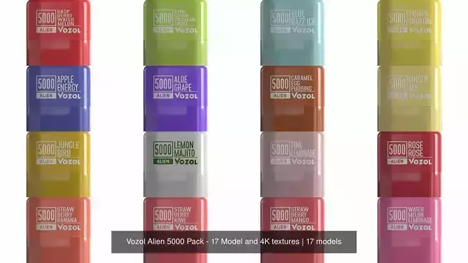 Vozol Alien 5000 Pack - 17 Model and 4K textures