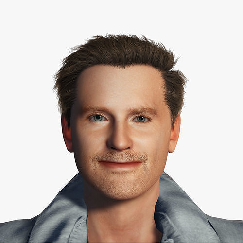Bradley Cooper is singing 3D Rigged model ready for animation Low-poly 3D model