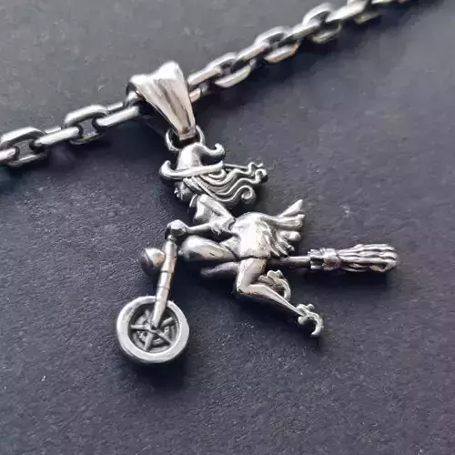 Witch pendant on bike 3d model for 3d printing 3D print model