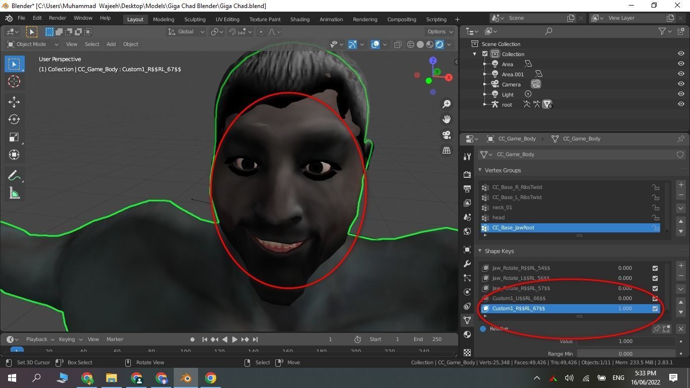 Giga Chad Rigged And Game Ready Low-poly 3D model_4