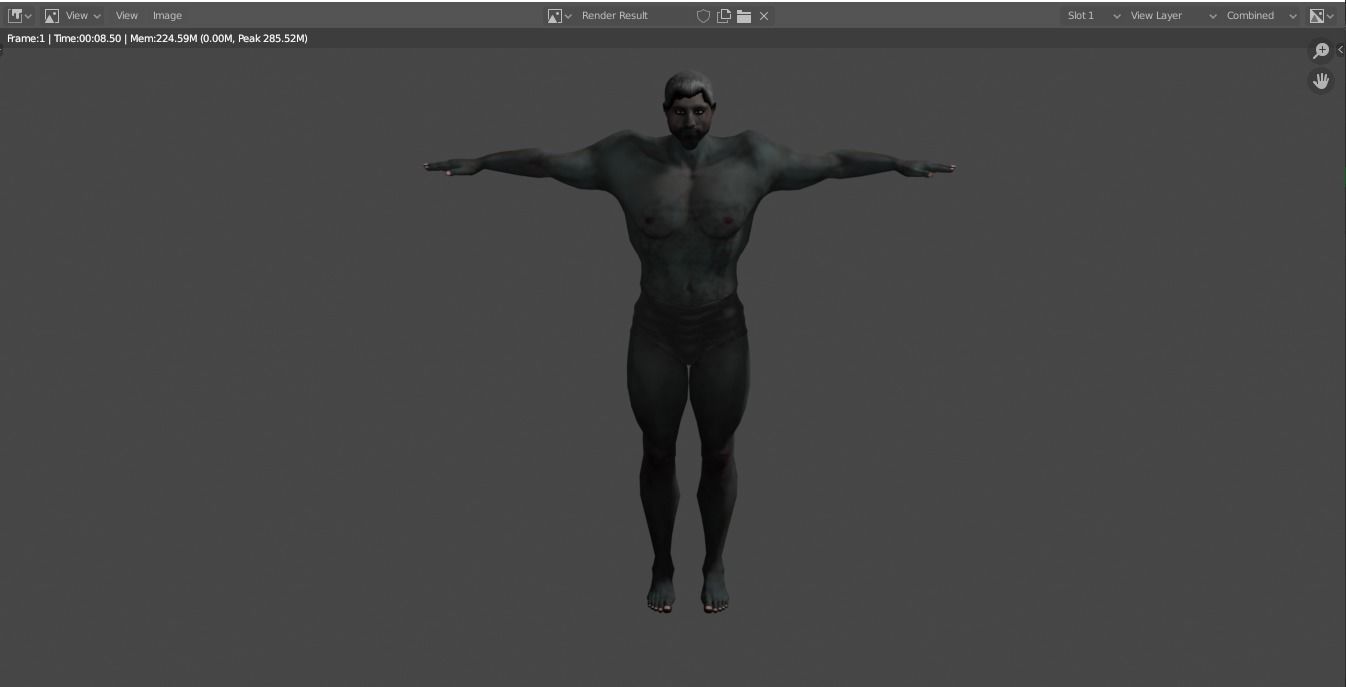 Giga Chad Rigged And Game Ready Low-poly 3D model_3