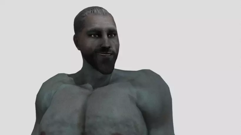 Giga Chad Rigged And Game Ready Low-poly 3D model_0