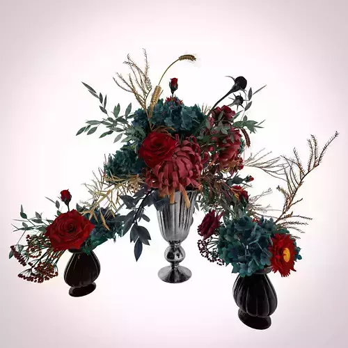 Flowers set shabby chic floral arrangement