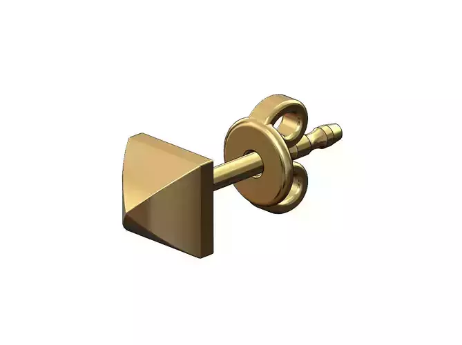 Simple pyramid stud earring