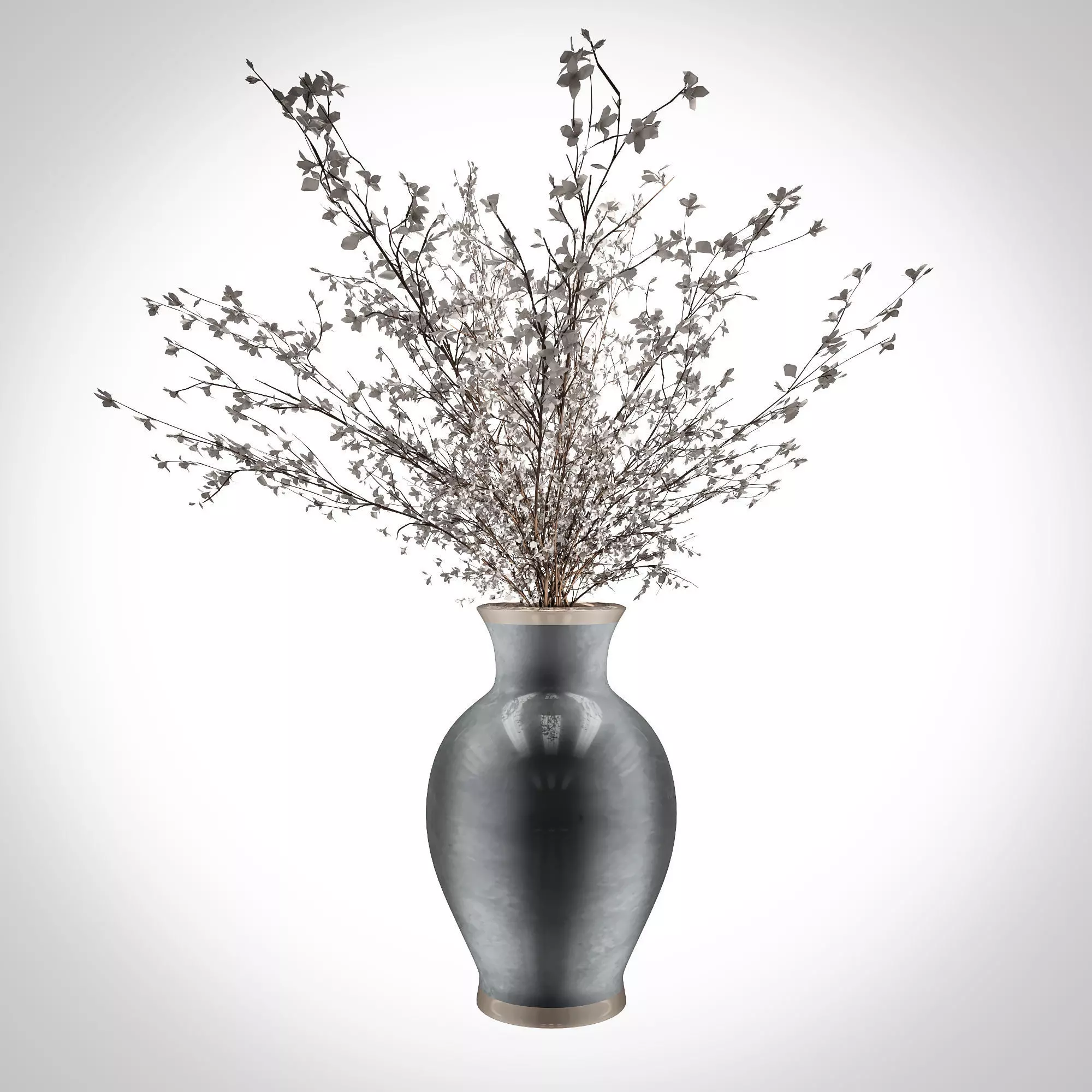 Plant vase with branches 3D model