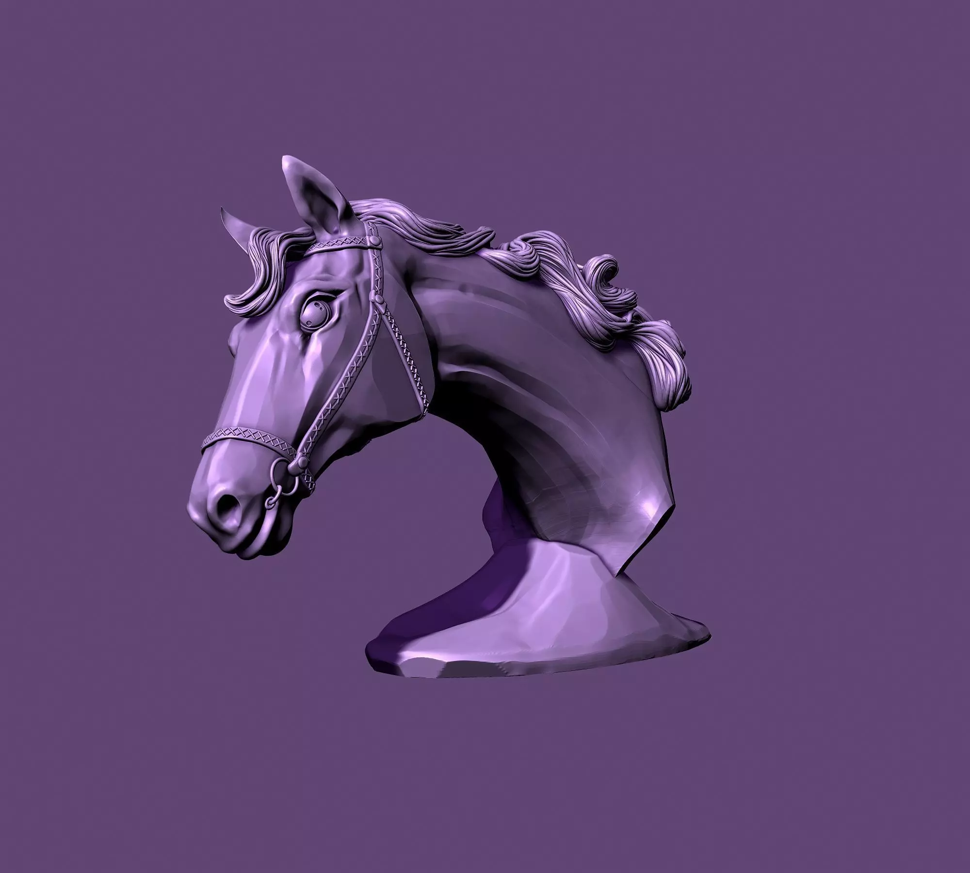 horse bust 3D print model