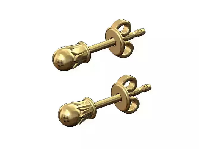 Lotus bead stud earring