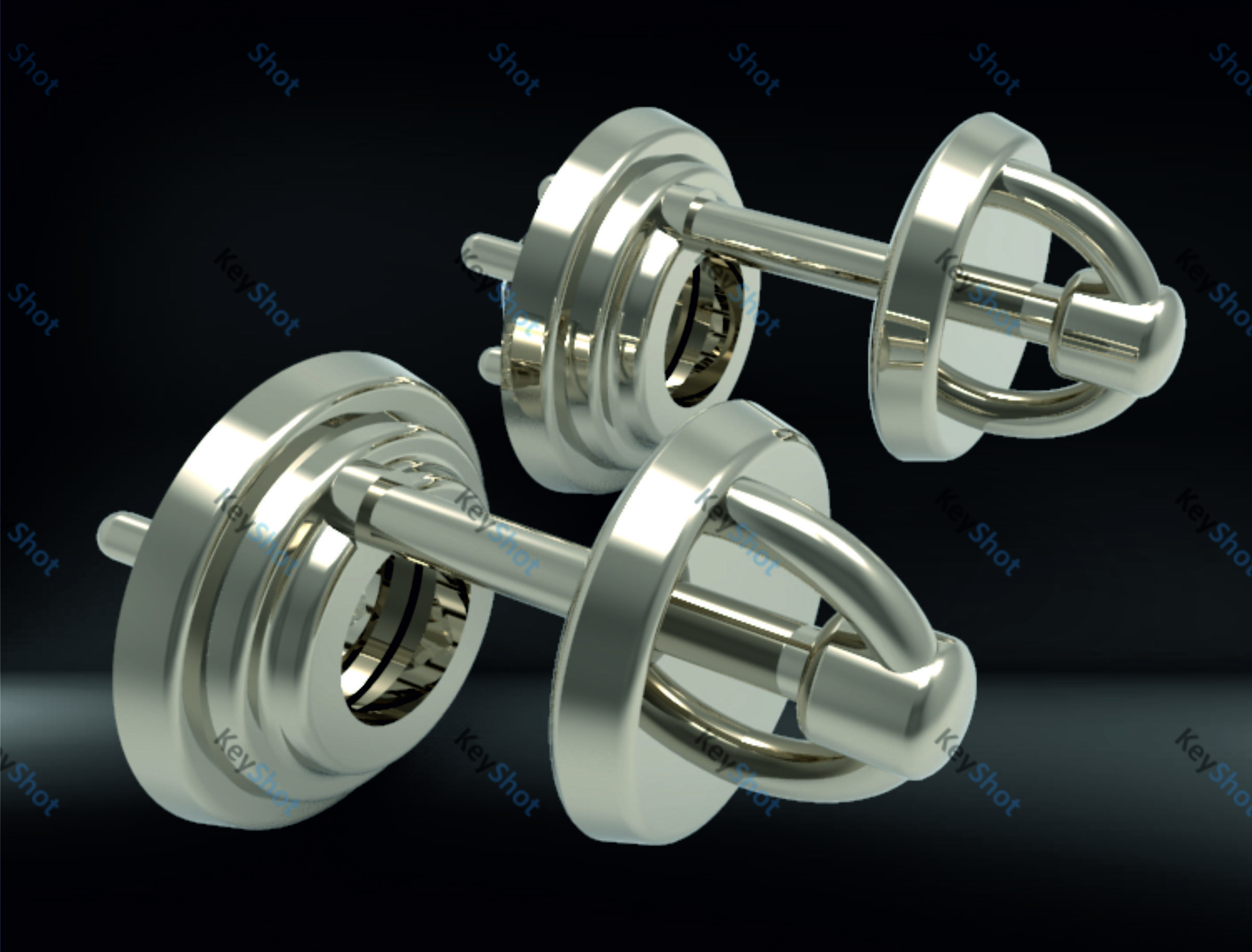 Earrings diamond 3D print model_6