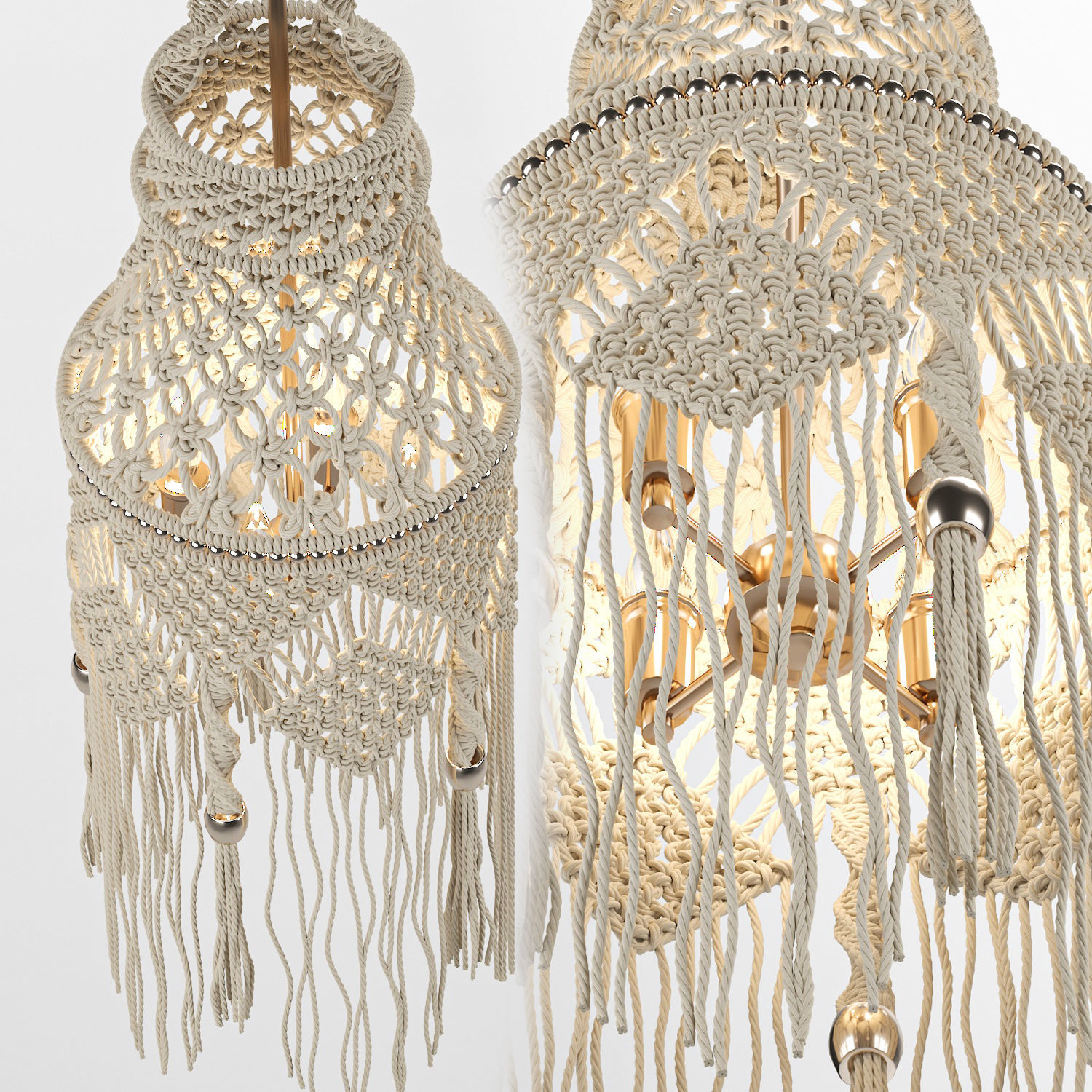 Macrame chandelier  3D model_3
