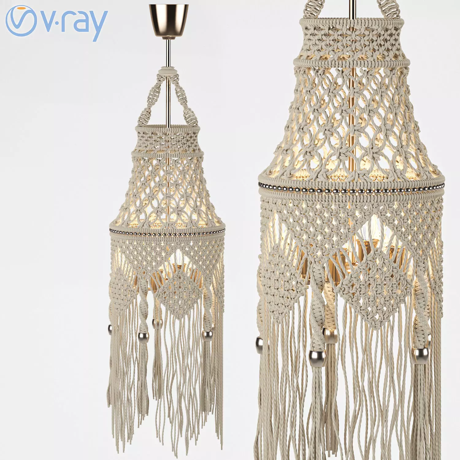 Macrame chandelier  3D model_0