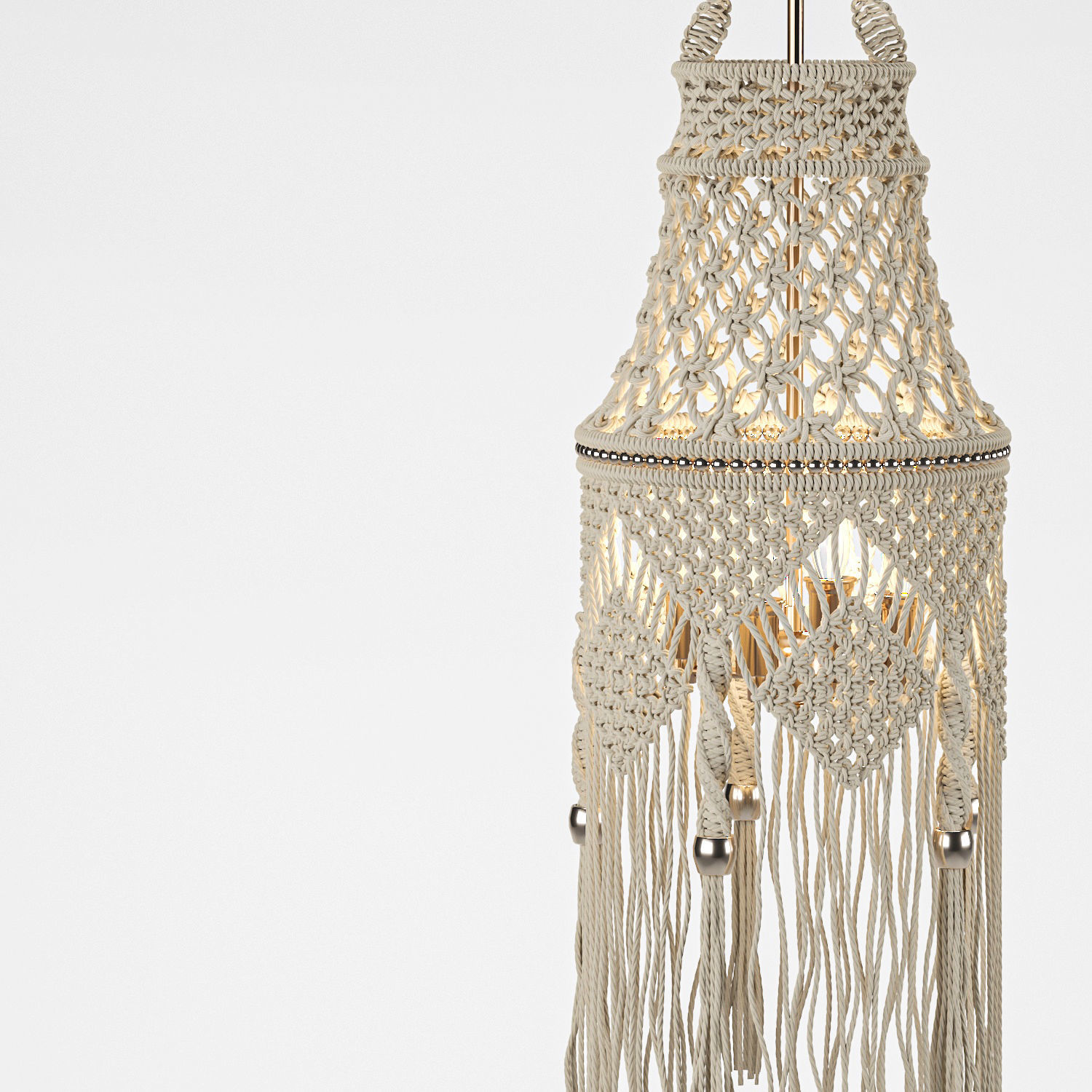 Macrame chandelier  3D model_2