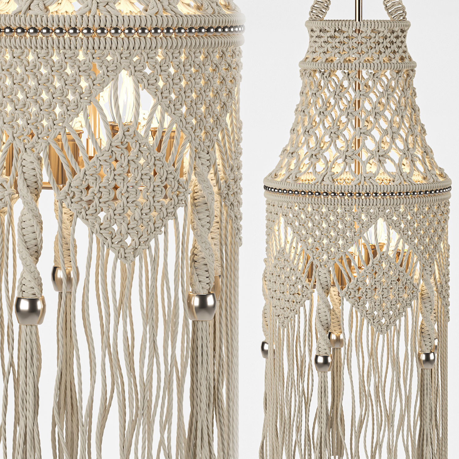 Macrame chandelier  3D model_1