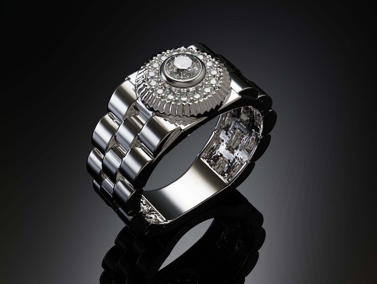 Diamond Ring 3D print model_6