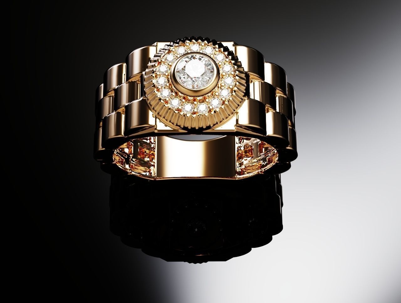 Diamond Ring 3D print model_4