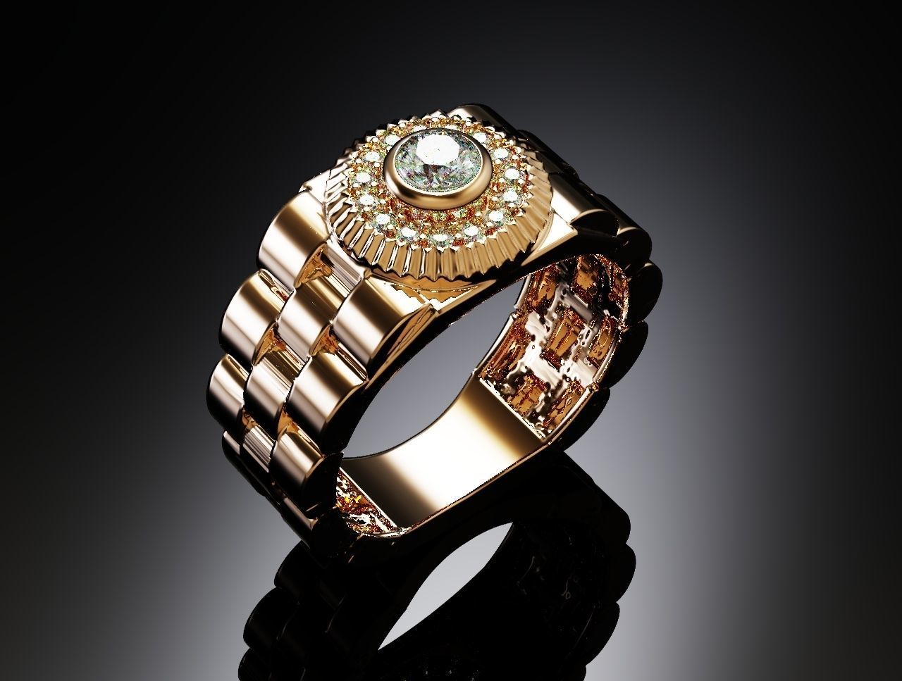 Diamond Ring 3D print model_5