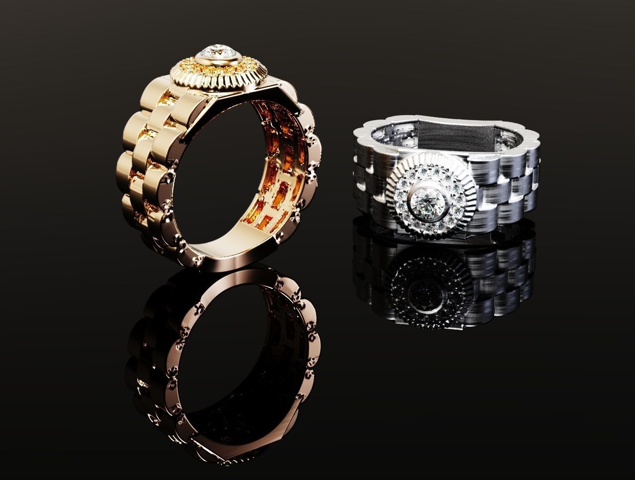 Diamond Ring 3D print model_3