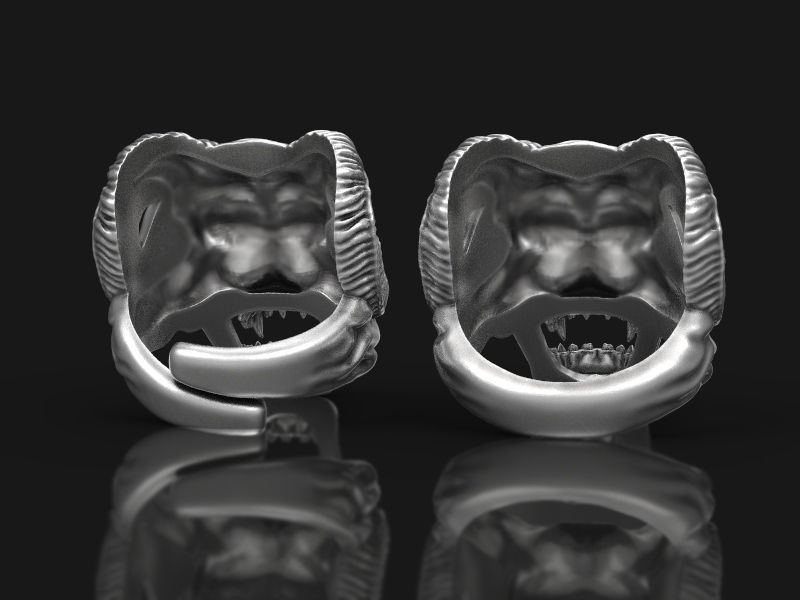 Skull ring with horns 3d model for 3d printing 3D print model 3D print model_6