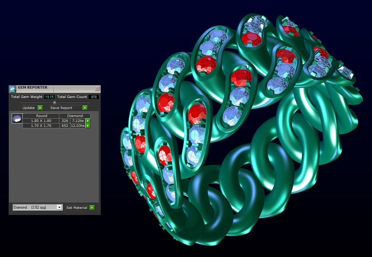 CUBAN RING S17 3D print model_10