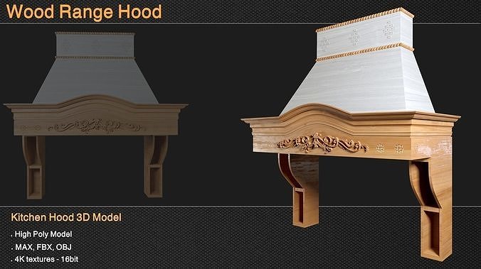 Wood Range Hood 3D model
