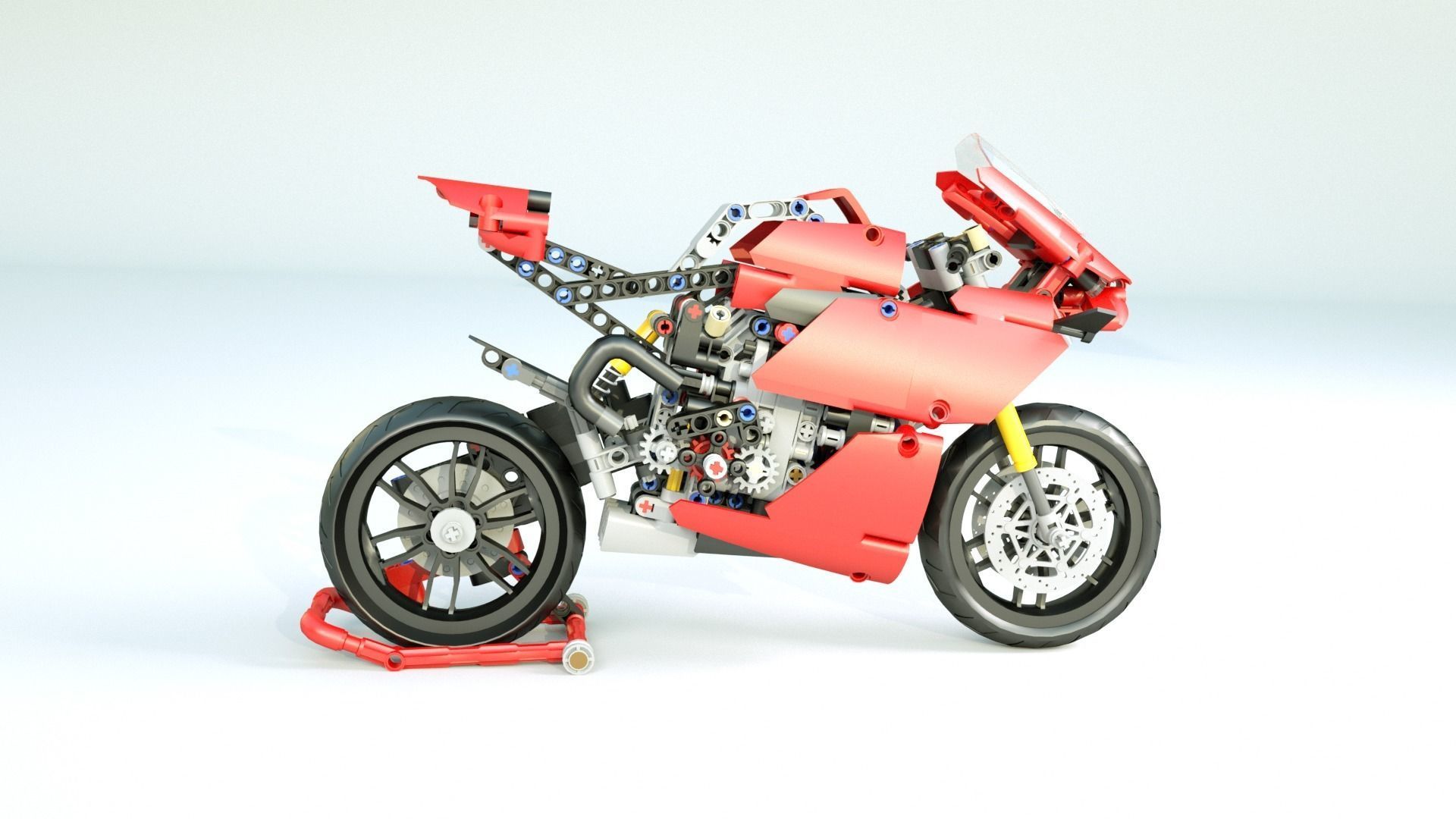 LEGO motorcycle V4 3D model_5