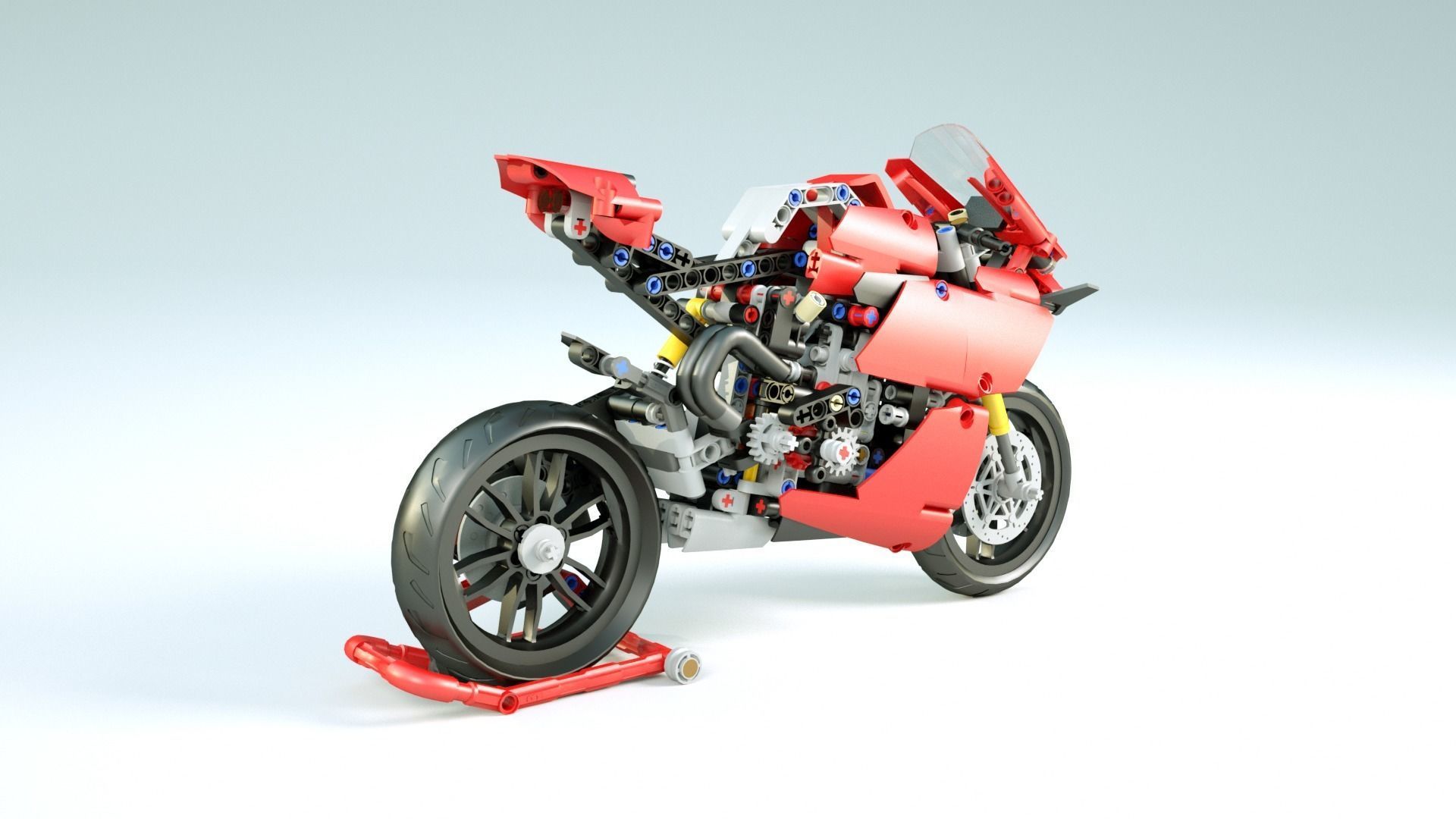 LEGO motorcycle V4 3D model_4